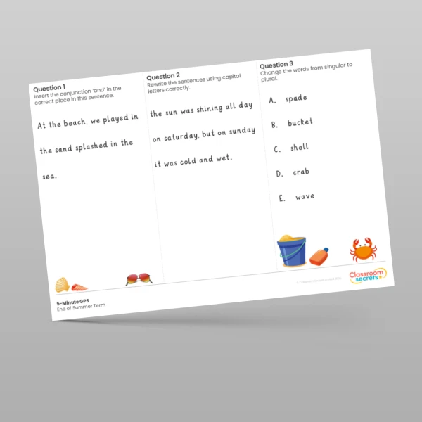 An image of the 5-Minute GPS End of Summer Term Resource
