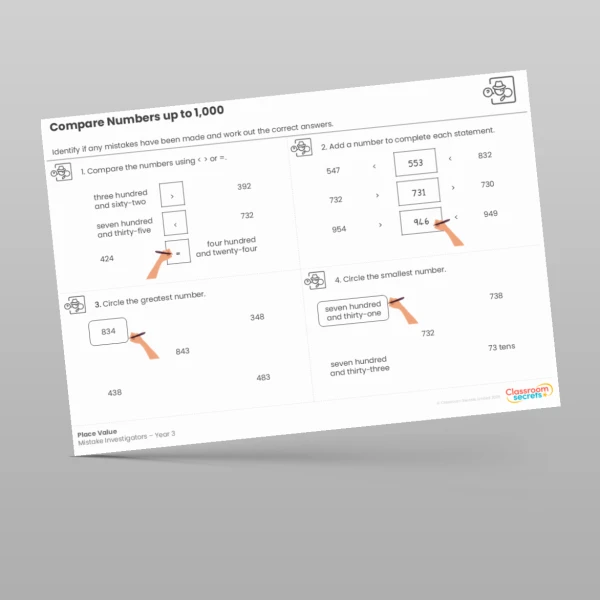 An image of the Place Value Mistake Investigators Resource