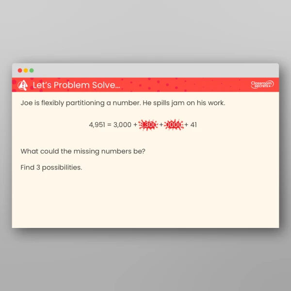 An image of the Flexible Partitioning of Numbers to 10,000 Teaching PPT Resource