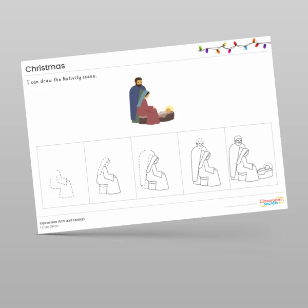 An image of the Christmas I Can Draw Resource