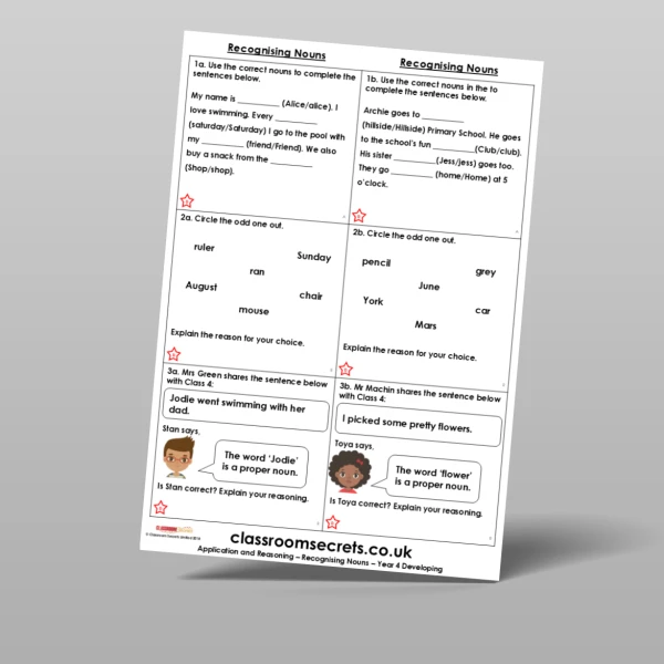 An image of the Free Recognising Nouns Application and Reasoning Resource