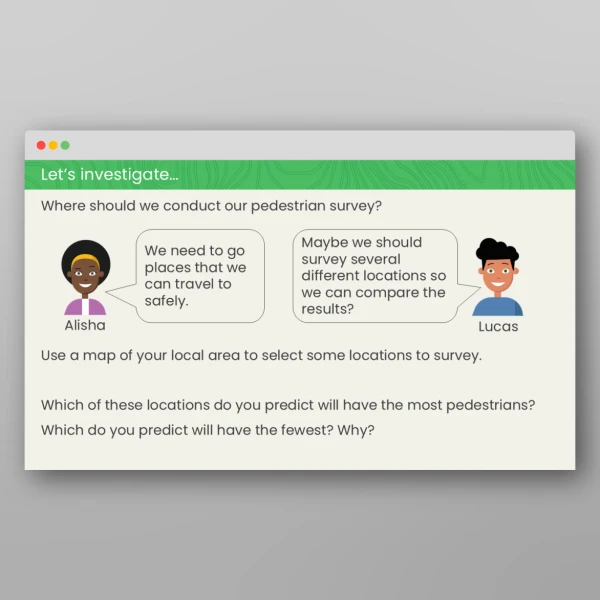 An image of the Pedestrian Survey Geography Fieldwork PPT Resource
