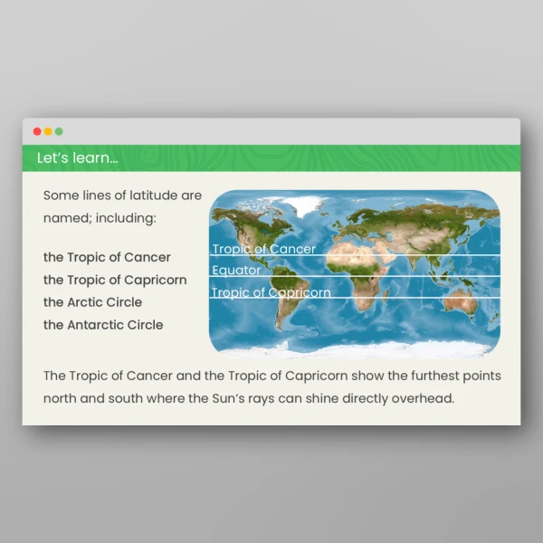 An image of the Lines of Latitude and Longitude Geography PPT Resource