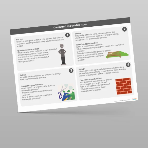 An image of the Owen and the Soldier Writing Unit Guidance Resource