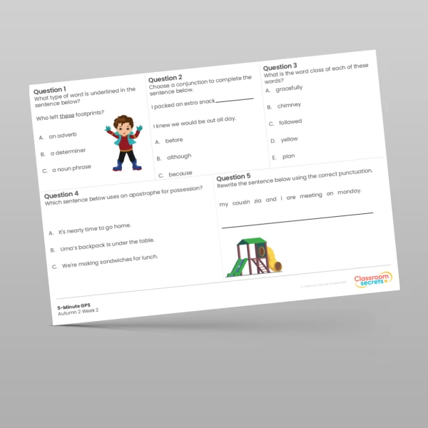 An image of the 5-Minute GPS Autumn 2 Week 2 Resource
