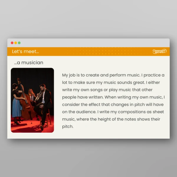 An image of the Lesson 4: What is Pitch? Resource