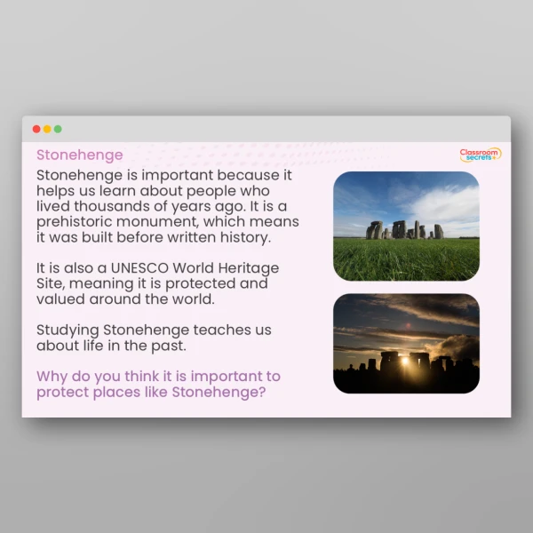 An image of the LKS2 Stonehenge Teaching PPT Resource