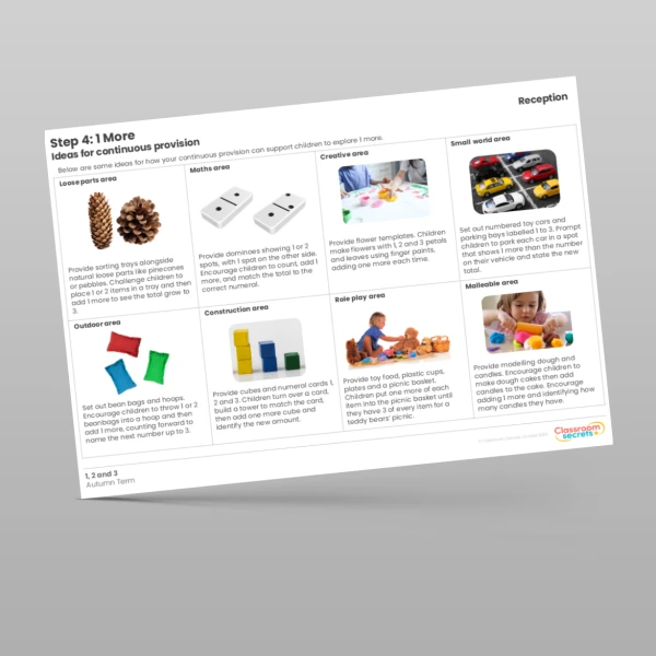 EYFS WR Maths Aligned Planning Reception Step 4 1 More