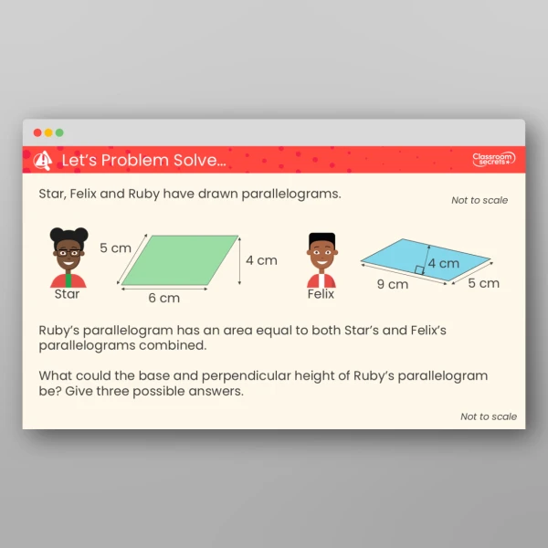 An image of the Area of a Parallelogram Teaching PPT Resource