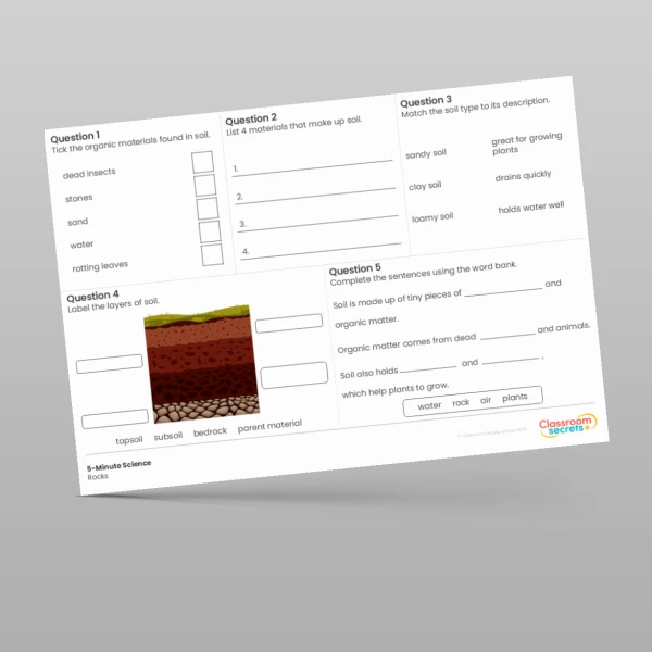 An image of the Rocks 5-Minute Science Resource