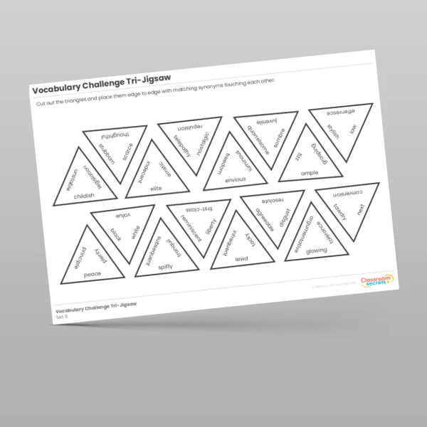 An image of the Vocabulary Challenge Tri-Jigsaw Set 1 Resource