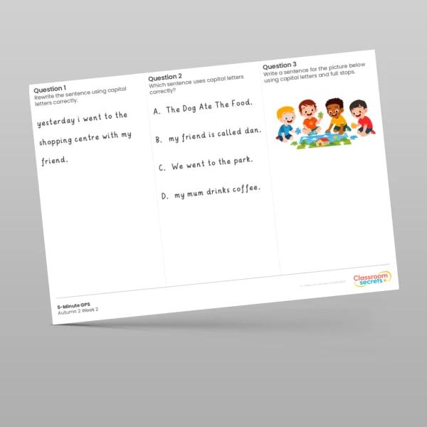 An image of the 5-Minute GPS Autumn 2 Week 2 Resource