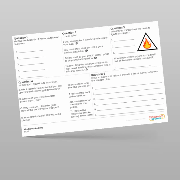 An image of the Fire Safety Whole School Activity Resource