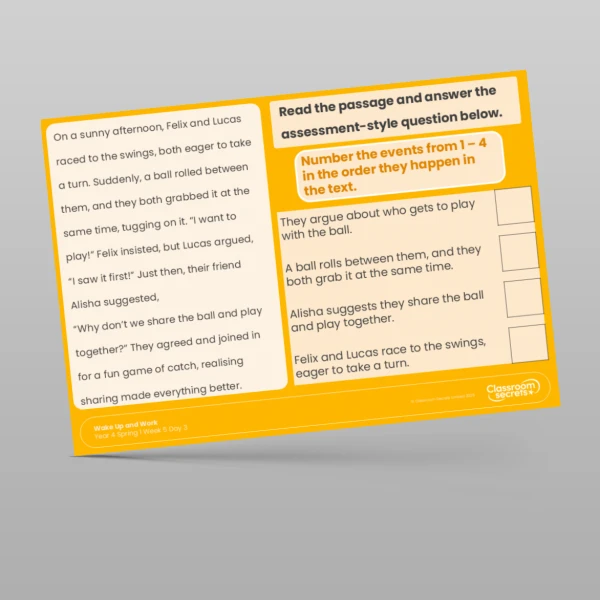 An image of the Spring 1 Week 5 Wake Up and Work Resource