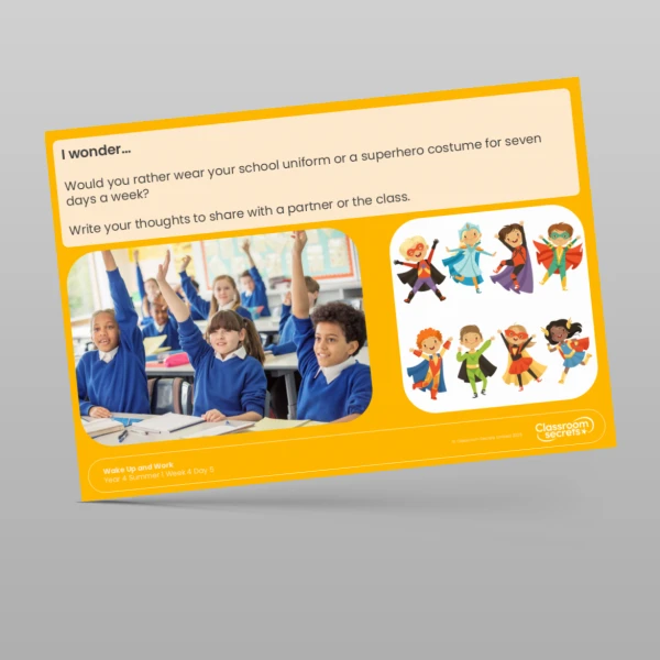 An image of the Summer 1 Week 4 Wake Up and Work Resource