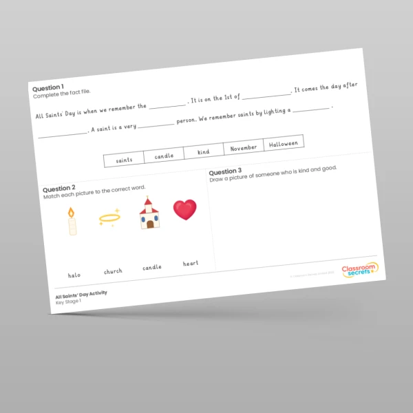 An image of the All Saints' Day Activity Resource