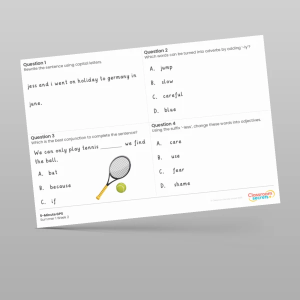 An image of the 5-Minute GPS Summer 1 Week 2 Resource