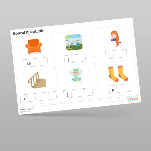 An image of the Phonics Sound It Out: air Resource
