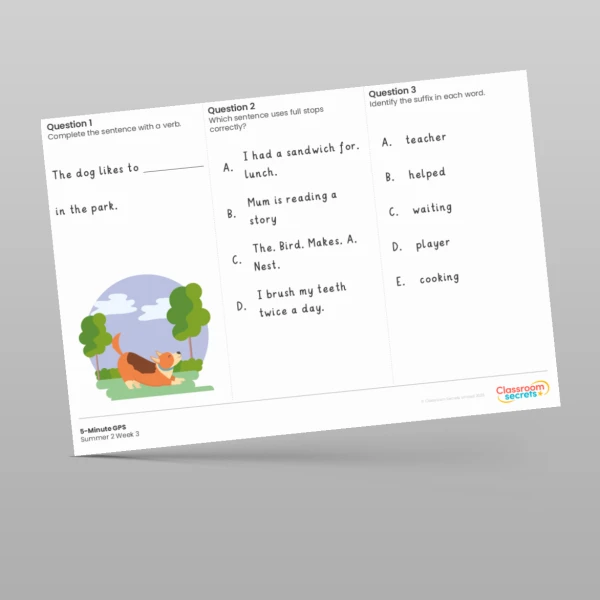 An image of the 5-Minute GPS Summer 2 Week 3 Resource