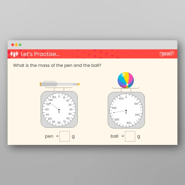 An image of the Measure Mass in Grams Teaching PPT Resource