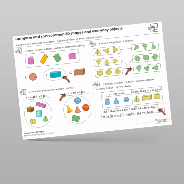 An image of the Properties of Shape Mistake Investigators Resource