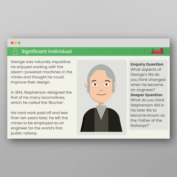 An image of the Lesson 2: What Impact Did George Stephenson Have on Train Travel? PPT Resource