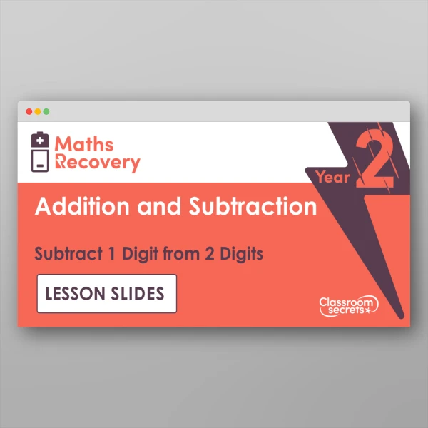 An image of the Subtract a 1-Digit Number From a 2-Digit Number (Across a 10) Lesson Slides Resource