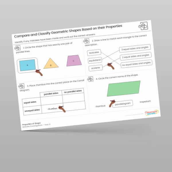 An image of the Properties of Shape Mistake Investigators Resource