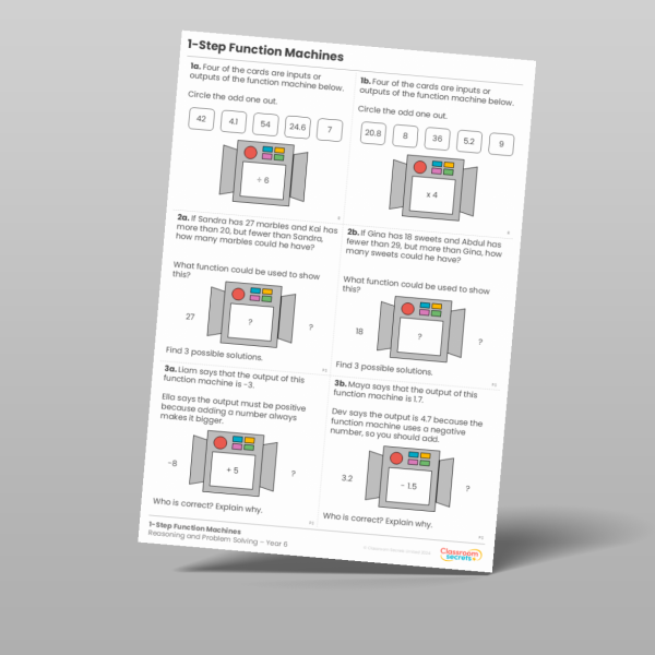 Year 6 1 Step Function Machines Reasoning And Problem Solving 2 ...