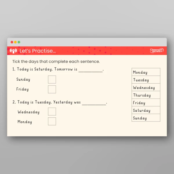 An image of the Days of the Week Teaching PPT Resource