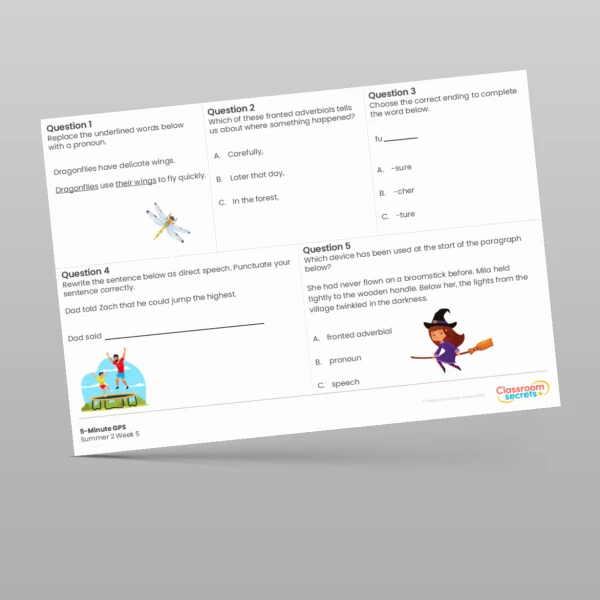 An image of the 5-Minute GPS Summer 2 Week 5 Resource