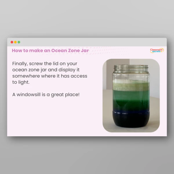 An image of the Science Week: How to Make an Ocean Zone Jar PPT Resource
