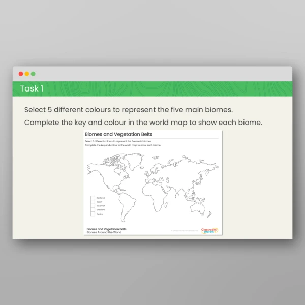 An image of the Biomes Around the World Geography PPT Resource