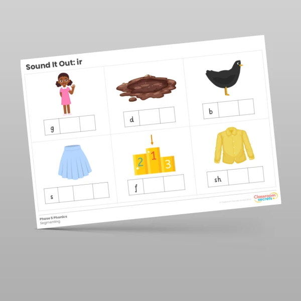 An image of the Phonics Sound It Out: ir Resource