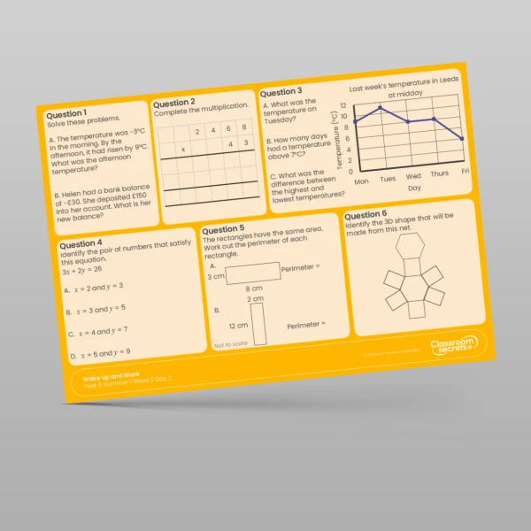 An image of the Summer 1 Week 2 Wake Up and Work Resource