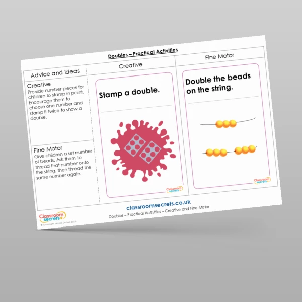 An image of the Doubles Practical Activities Resource