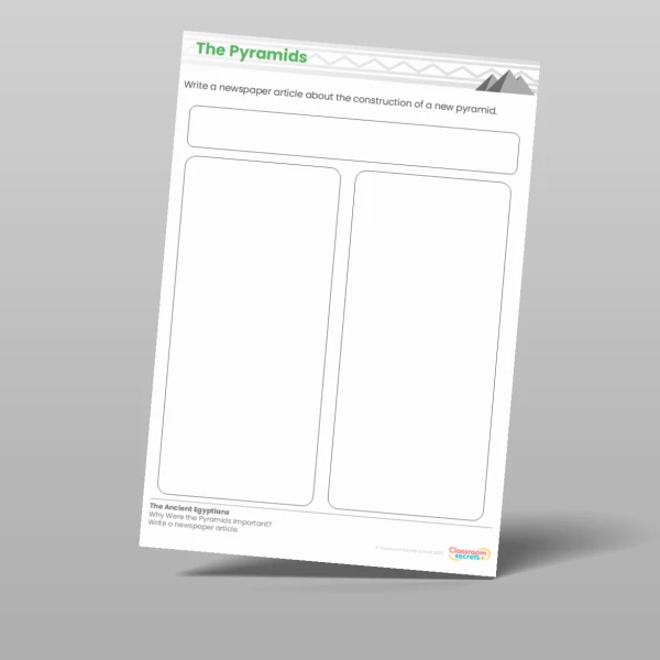 An image of the The Ancient Egyptians Why Were the Pyramids Important? Worksheet Resource