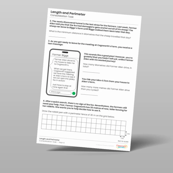 An image of the Length and Perimeter Consolidation Task Resource