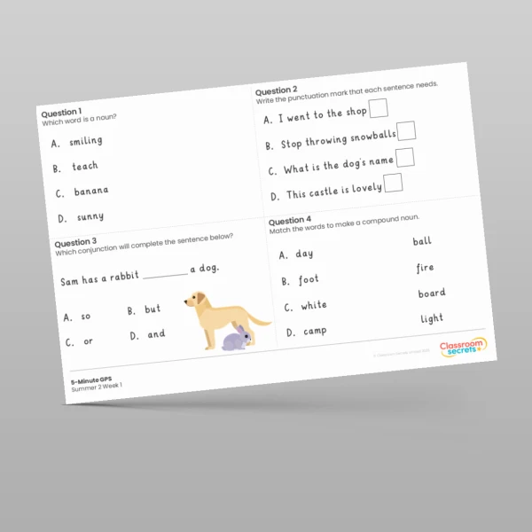 An image of the 5-Minute GPS Summer 2 Week 1 Resource