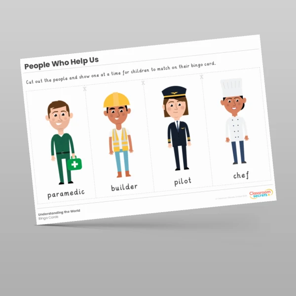 An image of the People Who Help Us Bingo Cards Resource