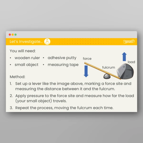 An image of the Lesson 5: How do Mechanisms Make Life Easier? Investigation Resource