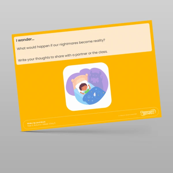 An image of the Autumn 1 Week 3 Wake Up and Work Resource