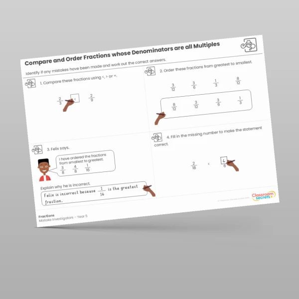 An image of the Fractions Mistake Investigators Resource