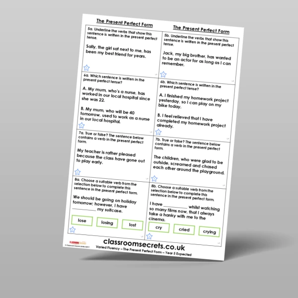 An image of the The Present Perfect Form Varied Fluency Resource