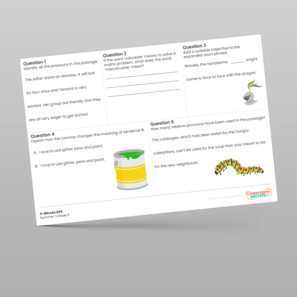 An image of the 5-Minute GPS Summer 2 Week 5 Resource