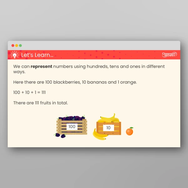 An image of the Represent Numbers to 1,000 Teaching PPT Resource