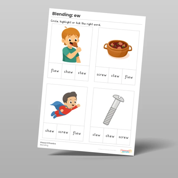 An image of the Phonics Blending Activities: ew Resource