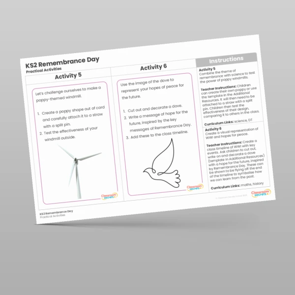 An image of the Remembrance Activities Resource