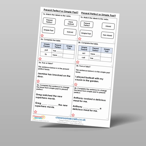 An image of the Present Perfect or Simple Past? Varied Fluency Resource