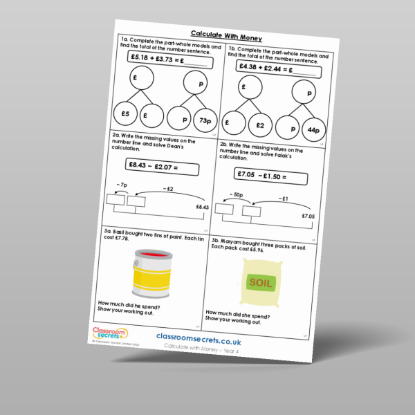 Year 4 Calculate With Money Varied Fluency Resource | Classroom Secrets